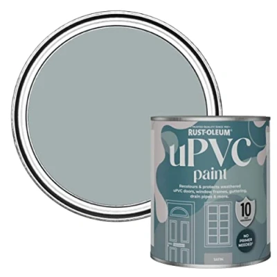Image of Rust Oleum Grey uPVC Door and Window Paint In Satin Finish Mineral 750ml