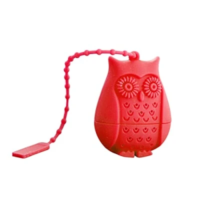 Image of Creative Tea Infuser Silicone Strainer Cute Animal Owl Filter for Loose Leaf Diffuser Gift Infusers
