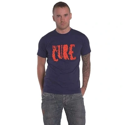 Image of Paradiso Clothing THE CURE LOGO Ringer Print Tshirt, Size: Large, Navy
