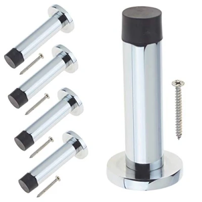 Image of Door Stop Projection Wall or Skirting Mounted Polished Chrome Pack of 5