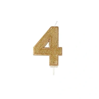 Image of CULPITT Sparkle Number Candles for Cake &amp; Cupcakes, Single Numbers from 0 9, Say Happy Birthday with These Candle Sparklers, Celebrate Birthdays Anniversaries Flair Gold 4