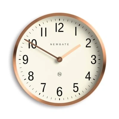 Image of NEWGATE® Master Edwards Wall Clock Kitchen Living Room Office Round Retro Designer Stylish Home Décor Mid Century Modern (Copper Rose Gold)