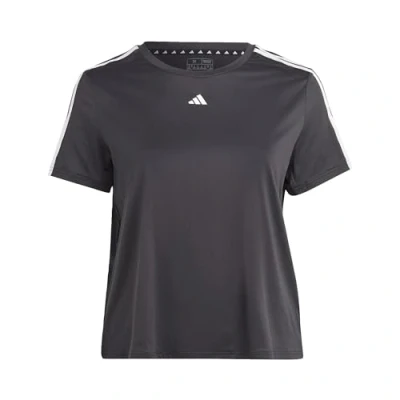 Image of adidas Women&#039;s AEROREADY Train Essentials 3 Stripes Tee (Plus Size), Black/White, 4XL Plus