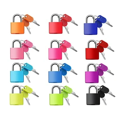 Image of Dfuqanb 12 Pieces Padlock, Luggage Locks, Small Padlocks, Keyed Same Combination for School Classrooms, Luggage, Bags, Suitcases, Tool Boxes