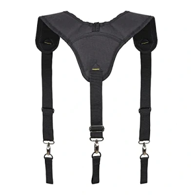 Image of Tool Belt Braces,Tool Suspenders,Electrician Work Braces, Heavy Duty Suspenders, Padded Electricians Harness with Metal Clips, Adjustable and Elastic Loop Design