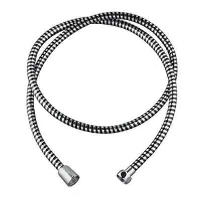 Image of Wirquin 60720934 Flexible PVC Zebra Shower Hose 1.5 m Chrome Plated