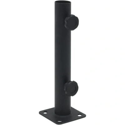 Image of vidaXL Steel Parasol Base Matt Black Umbrella Holder with Adjustable Tube for 32/34/38mm Poles, Powder Coated Outdoor Durability