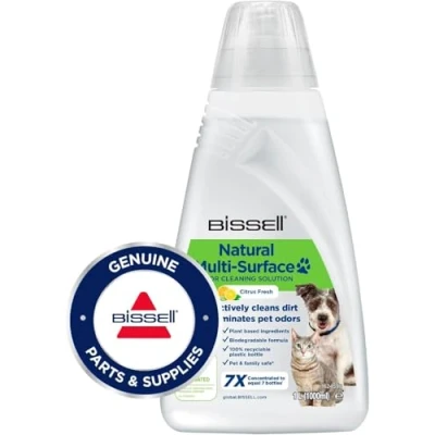 Image of BISSELL Natural Multi Surface Floor Cleaning Solution 1L for CrossWave, SpinWave and HydroWave Plant Based Ingredients, Pet &amp; Family safe 3122, White