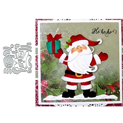 Image of Merry Christmas Santa Claus Metal Die Cuts,Christmas Snata Snowman Cutting Dies Cut Stencils for DIY Scrapbooking Album Decorative Embossing Paper Card Making
