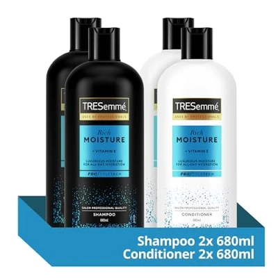 Image of TRESemmé Rich moisture luxurious for all day hydration 2xShampoo dry hair 680 ml &amp; 2xConditioner 4 piece