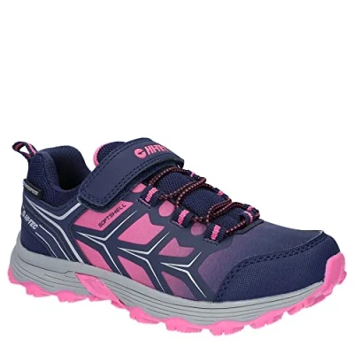 Image of Hi Tec Scooby Low WP JR Hiking Shoe, Naval Academy/Azalea Pink/Sleet, 12 UK