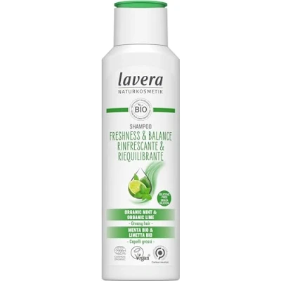 Image of lavera Shampoo Freshness &amp; Balance Without Silicone Lasting a Well Balanced Scalp Vegan Natural Cosmetics 250 ml
