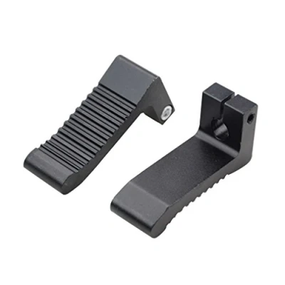 Image of GOOFIT 1 Pair Small foot Peg 7 shaped pedals Replacement For 2 Stroke 47cc 49cc Pocket Bike Black