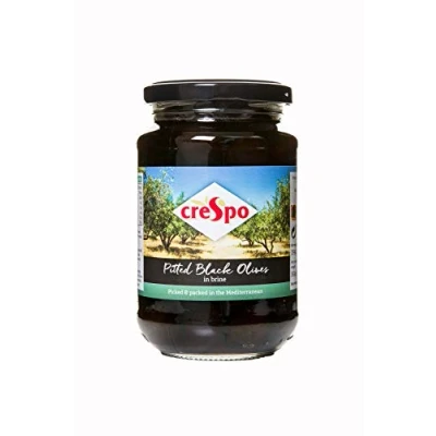 Image of Crespo Pitted Black Olives in Brine 354g (Pack of 8)