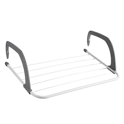Image of Rainberg 5 Bar Radiator Clothes Airer Rack, Foldable with Adjustable Arms, Laundry Dryers Clothes, Hanging Drying Rack (Pack of 1)
