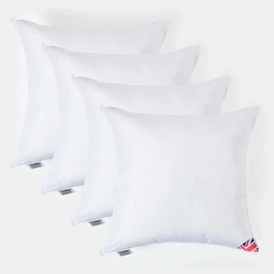 Image of HOMESCAPES 4 Pack Luxury Super Microfibre Cushion Inserts 80cm x (32 32) Perfect Bounce Back and Soft Cover Generously Filled Inner Pads Hypoallergenic Filler Handmade Machine Washable