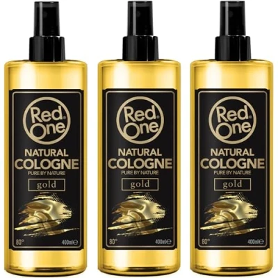 Image of Redone Aftershave Natural Barber Spray Cologne Gold 3x 400ml Long lasting fragrance Premium Grooming Product 3 PCS