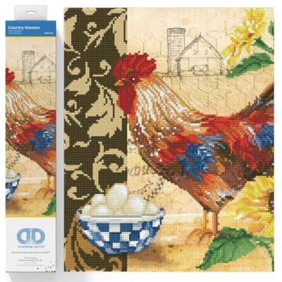Image of DIAMOND DOTZ Painting, Intermediate Kit, DD9, Wax, Country Rooster, 41 x cm