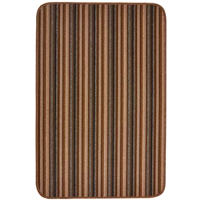Image of Dandy by William Armes, Ios Stripe Indoor Washable Rug, Chocolate, 100 x 67