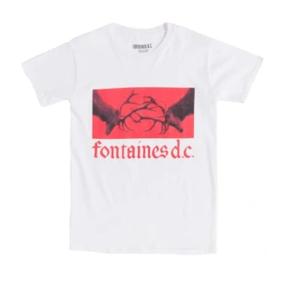 Image of Rock Off Fontaines D C Gothic Logo White T Shirt