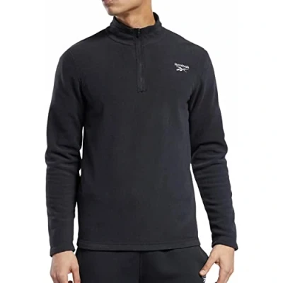 Image of Reebok Men&#039;s Outerwear Quarter Zip Polarfleece Black M