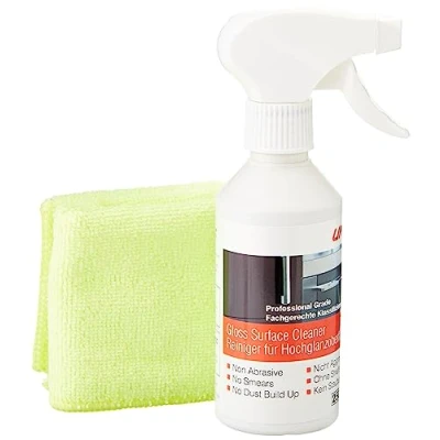 Image of Unika Non Aerosol Gloss Surface Cleaner and Microfibre Cloth 250ml Multicolour