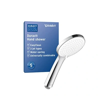 Image of Duravit UV0652015010 Universal Shower Head, Chrome/White, wassersparend (MinusFlow), mit 3 Strahlarten