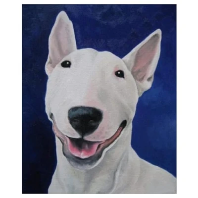 Image of PuPLUm Digital Painting DIY Frameless Paint by Number Kit Bull Terrier Dog Numbers for Adults Oil Gift Kits On Canvas,40x50cm