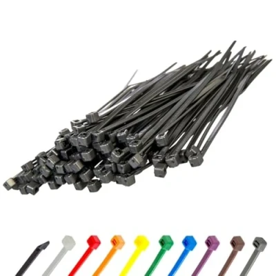 Image of Gocableties Silver Cable Ties, 200mm x 2.5mm, Pack of 100, 8 Premium Nylon Zip Multi Purpose Plastic Tie Wraps, Secure Self Locking Mechanism, for Home, Garden, Office and DIY