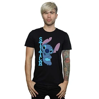 Image of Disney Men&#039;s Lilo and Stitch Posing T Shirt Black Large