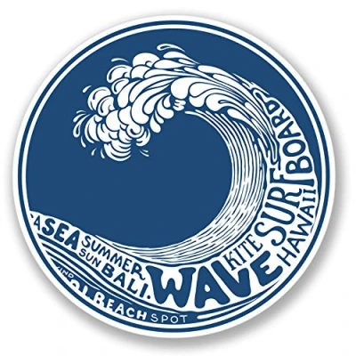 Image of 2 x Surf Kite Board Sticker Car Bike iPad Laptop Decal Hawaii Bali Wave #4196 (10cm 10cm)