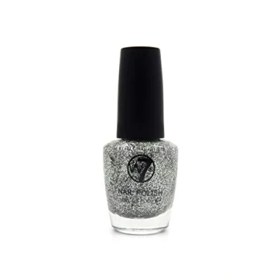 Image of W7 Cosmetics Nail Polish Number 5, Silver Dazzle 15 ml