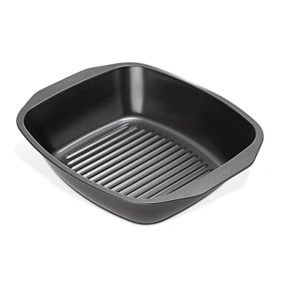 Image of Prestige Large Roasting Tin Non Stick Baking Tray with Integral Rack 42 x 34.5 9cm, Heavy Gauge Carbon Steel &amp; Dishwasher Safe Oven