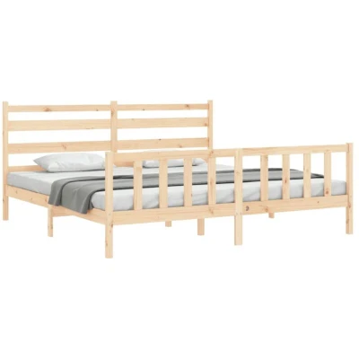 Image of vidaXL Bed Frame without Mattress 200x200 cm Solid Wood Pine