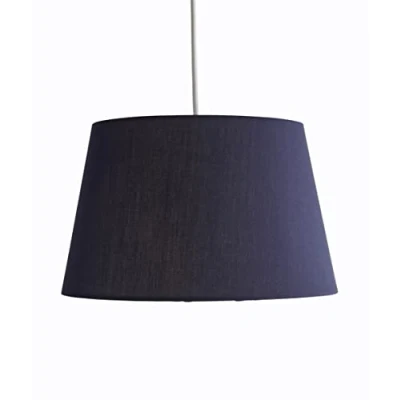 Image of Navy Tapered Drum Shade for Ceiling and Table Lamp 14 Inch