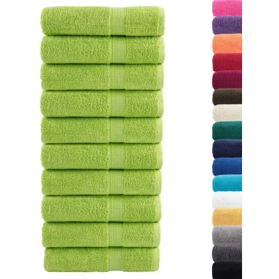 Image of vidaXL Premium Hand Towels SOLUND 10 pcs Apple Green 50x100 cm 600 gsm