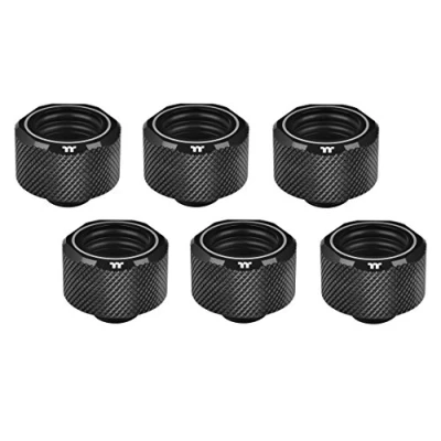 Image of Thermaltake 16 mm Pacific C PRO G1/4 PETG Tube OD Compression Black (Pack of 6)
