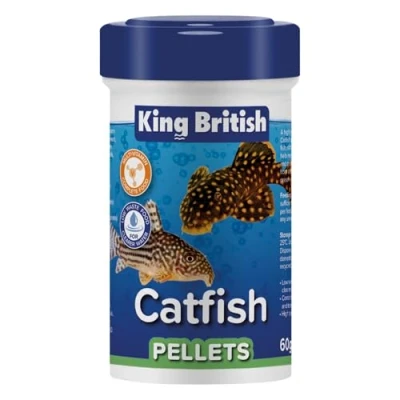 Image of King British Catfish Pellets 60g Multi Vitamin Complete Sinking Food for &amp; Other Bottom Feeding Tropical Fish Clear Water Formula Natural ingredients Support A Healthy Immune System