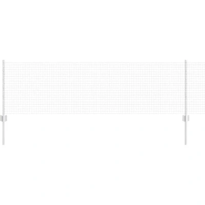 Image of vidaXL Welded Wire Fence with 22 U Posts Silver 0.6x50 m Steel