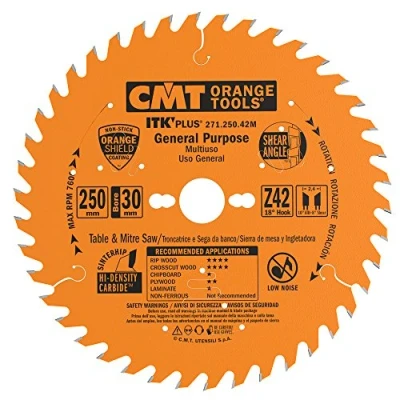Image of CMT 271.250.42M ITK Plus RIP and Crosscut Saw Blade HW 250X2,4X30 Z=42 ATB+Shear