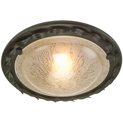 Image of Olivia 1 Light Flush Ceiling Black, Gold, E27