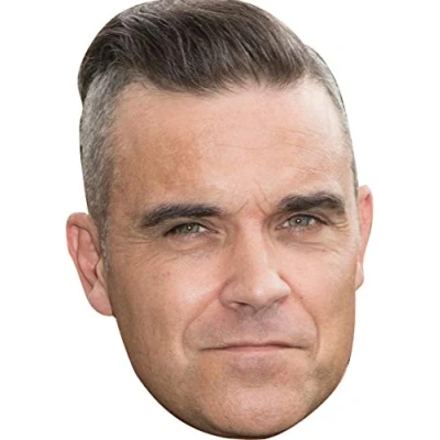 Image of FoxyPrinting Robbie Williams 2018 Celebrity Music Star Cardboard Party Face Mask Fancy Dress