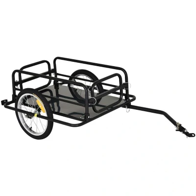 Image of HOMCOM Bike Trailer Cargo Bicycle Storage Carrier with Hitch Steel Frame