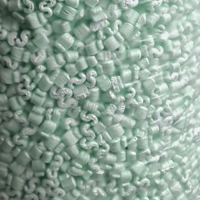 Image of 1 Cubic Foot (Cu Ft) Loose Fill Green Packing Peanuts Polystyrene Chips