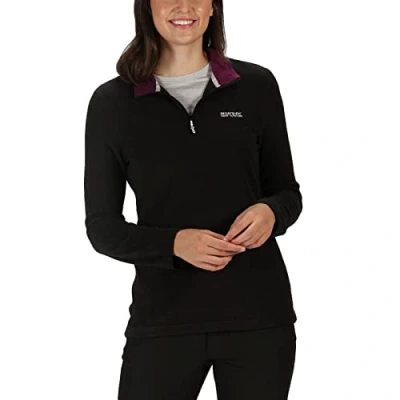 Image of Regatta Womens Sweethart 1/2 Zip Fleece Pullover Black 24 UK