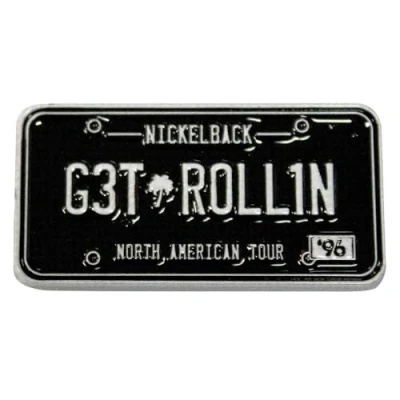 Image of Rock Off officially licensed products Nickelback Bat Band Logo Pin Badge One Size