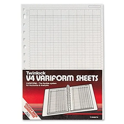 Image of Rexel Twinlock Variform V4 Cash Refill Sheets 5 Columns (75 sheets)