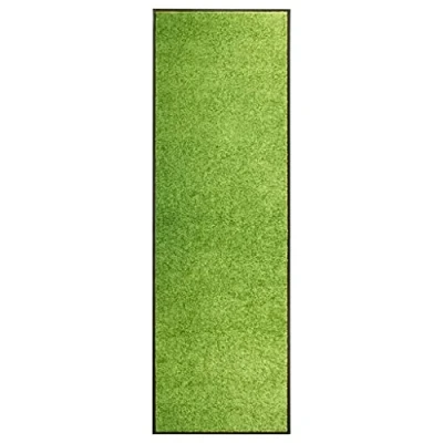 Image of vidaXL Doormat Washable Non slip Home Garden Wash and Clean Mat Barrier Welcome Entrance Rug for Front Door Dirt Trapper Shoes Scraper Green