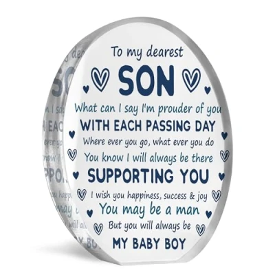 Image of Red Ocean Son Gift From Mum and Dad, Plaque For Christmas Birthday, Keepsake Gifts Son, Freestanding