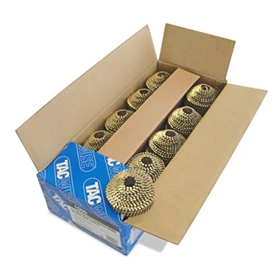 Image of Tacwise 1128 Type 2.1 / 22 mm Galvanised Conical Top Coil Nails, Blunt Point, Ring Shank, 16 Inclined, Wire Collated, Pack of 14,400